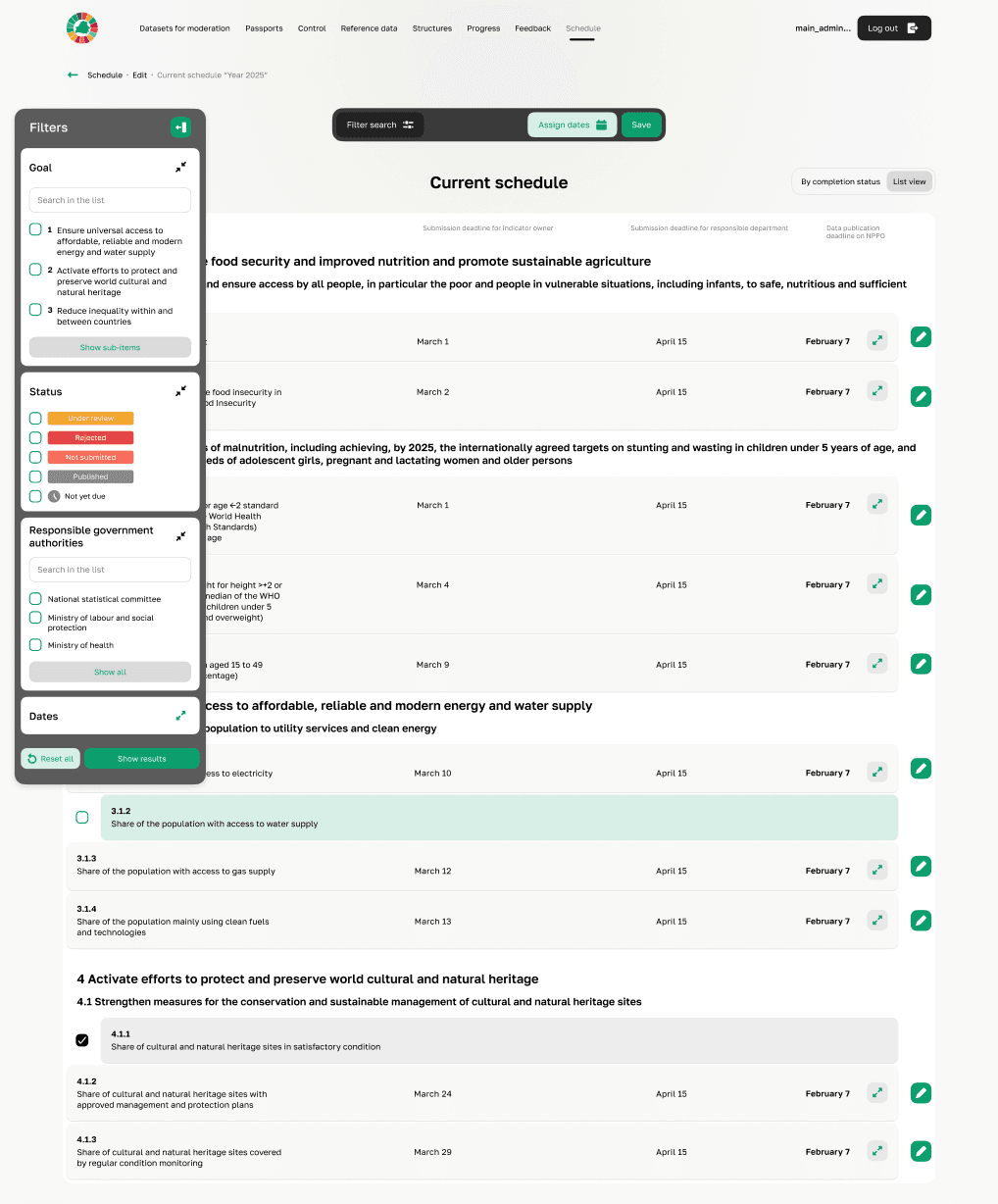 Main page of the project